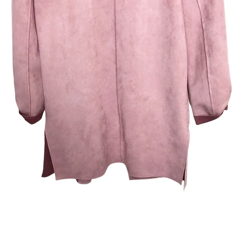 Bershka Dusty Pink Soft Open Front Coat
